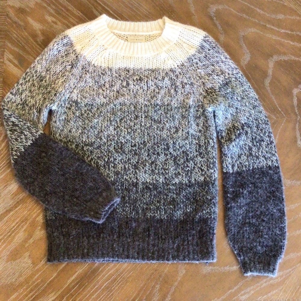 Lucky Brand Womens Gray Wool Blend Long Sleeve Pullover Sweater Size Large